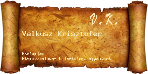Valkusz Krisztofer névjegykártya